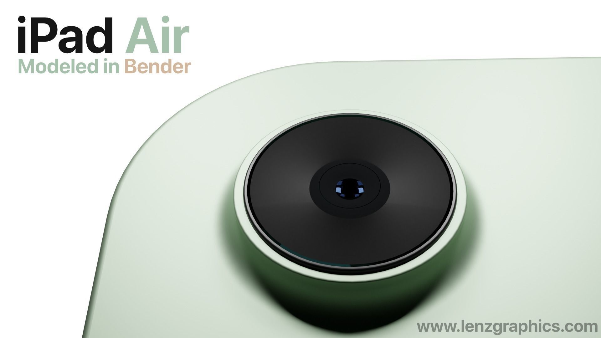 Green 2020 iPad Air 11 inch 3D model_1