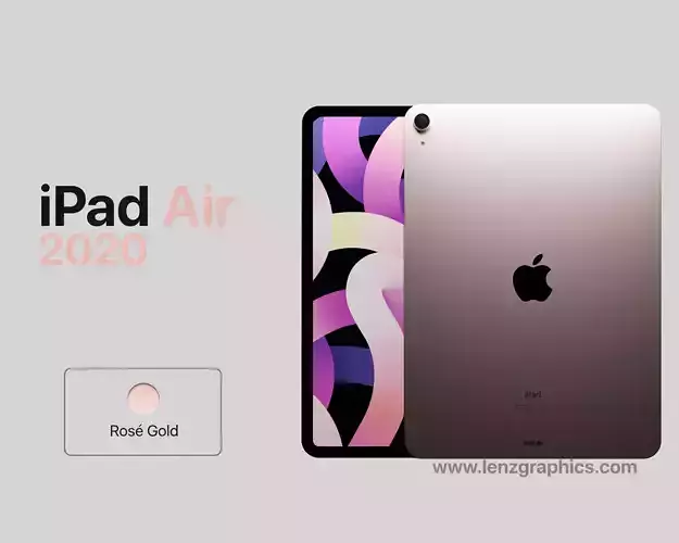 Rose Gold 2020 iPad Air 11 inch 3D model