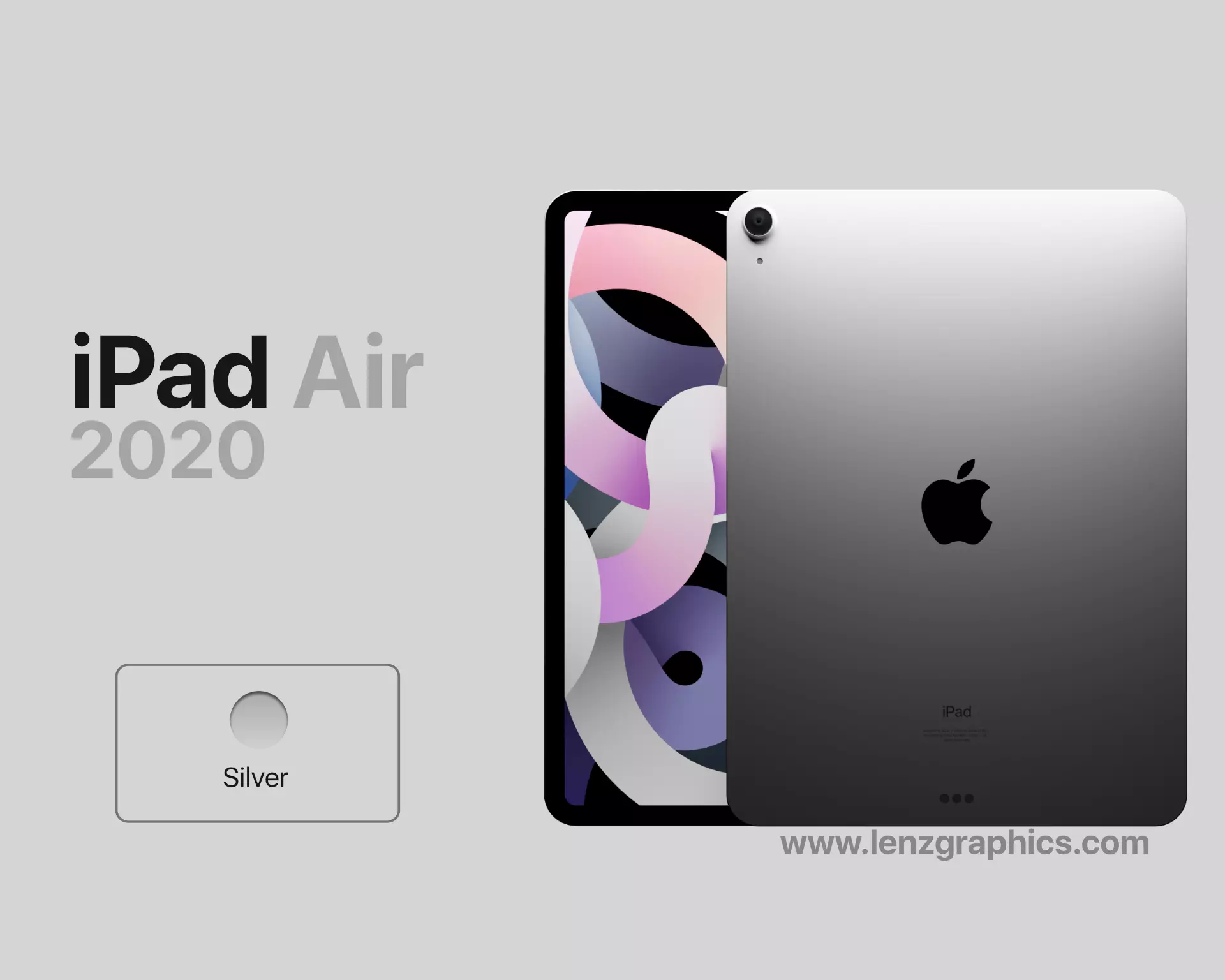 Silver 2020 iPad Air 11 inch 3D model 3D model_0