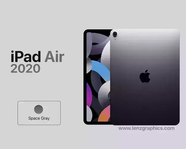 Space Gray 2020 iPad Air 11 inch 3D model
