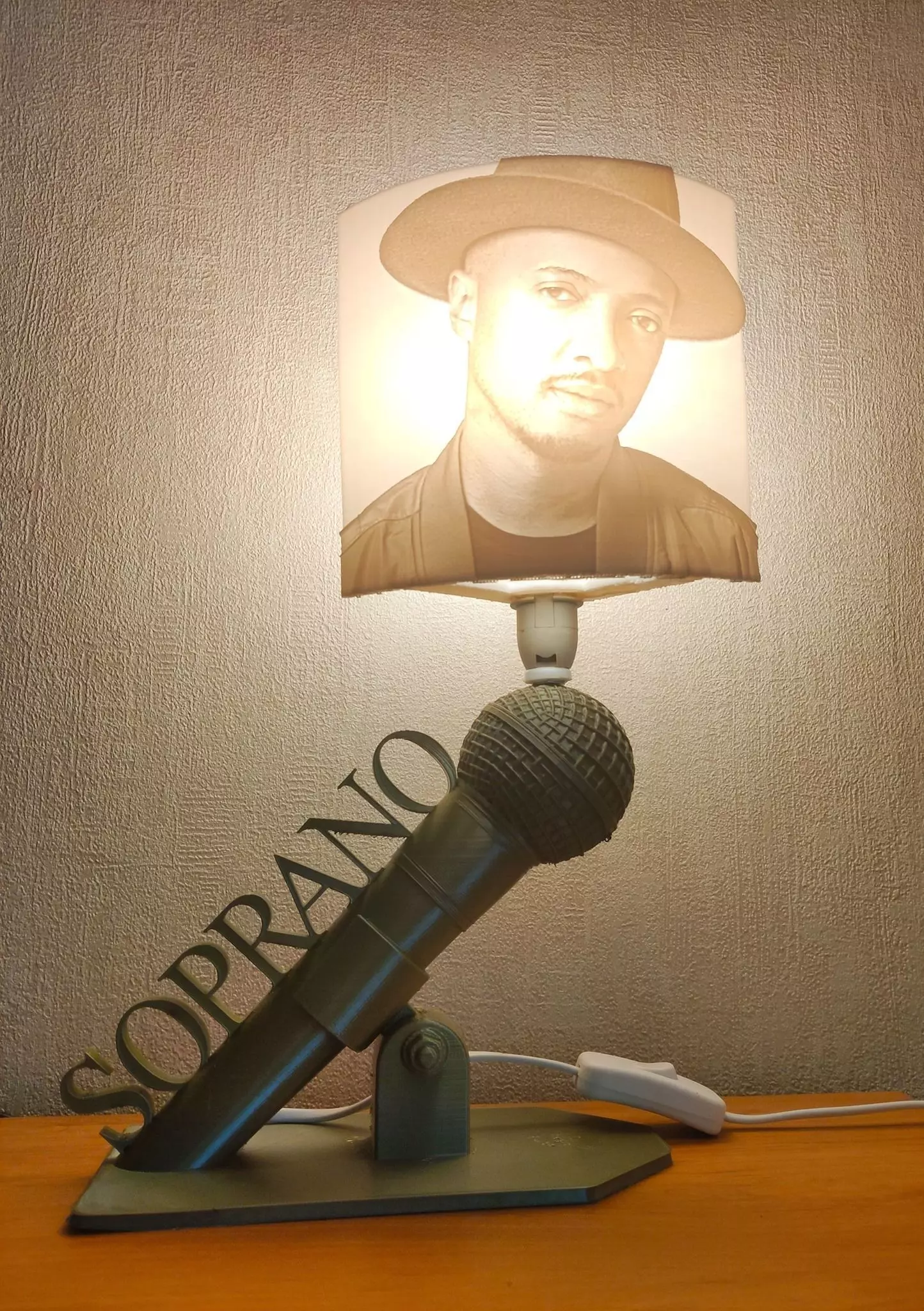 Lampe soprano pied et litophane e14 3D print model_0