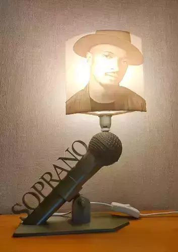 Lampe soprano pied et litophane e14