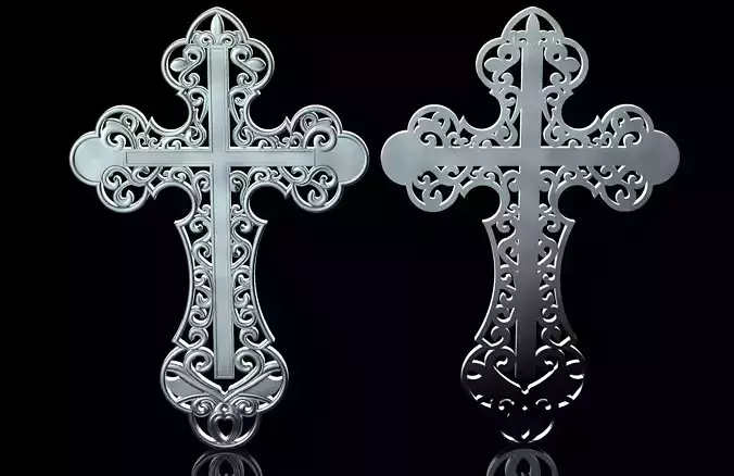 Openwork Jewelry Cross 3D print model STL  OBJ 3D print model