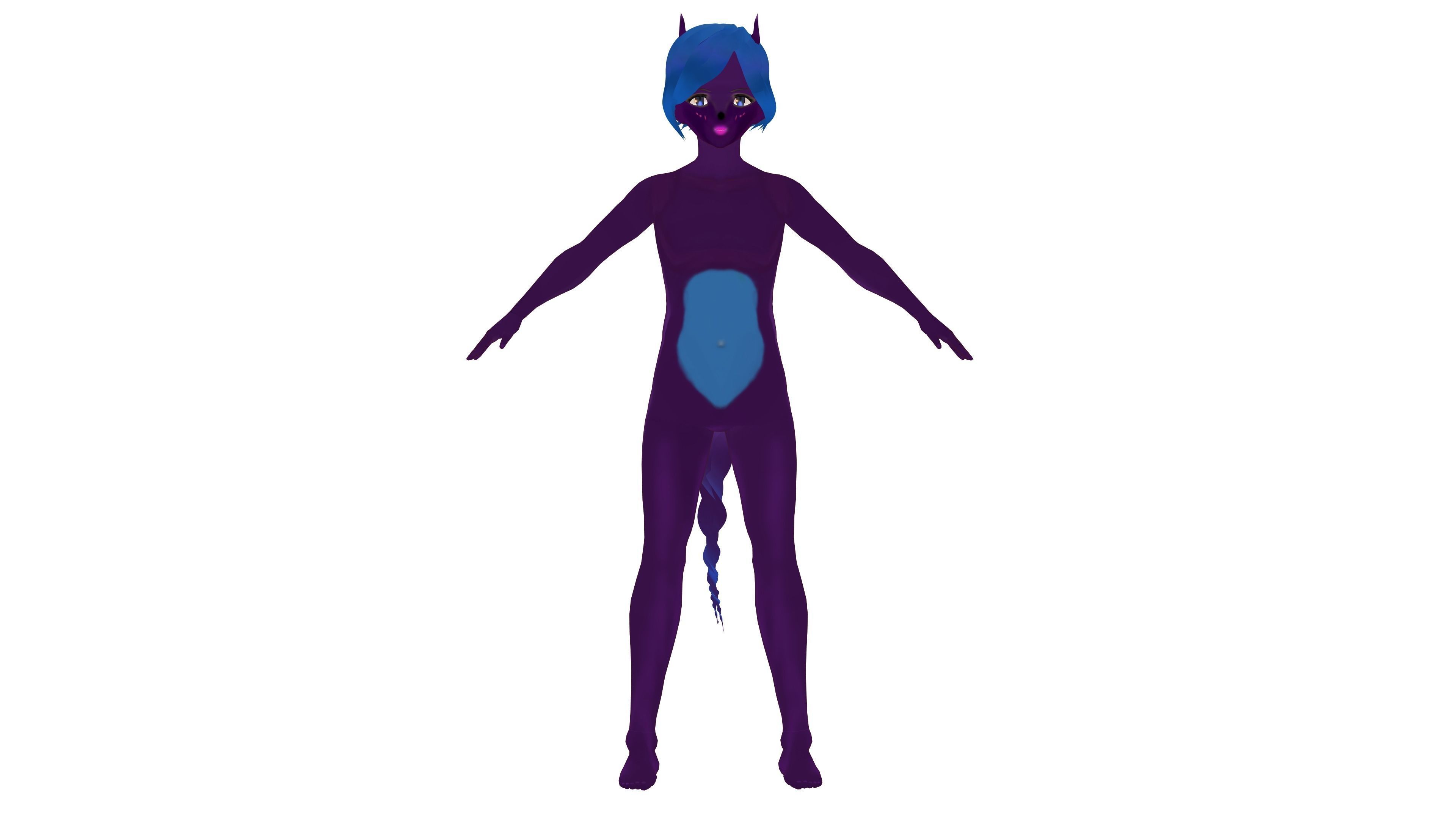 ASIAN FOX MAN 3D MODEL RIGGED T POSE SHAPE KEYS Low-poly 3D model