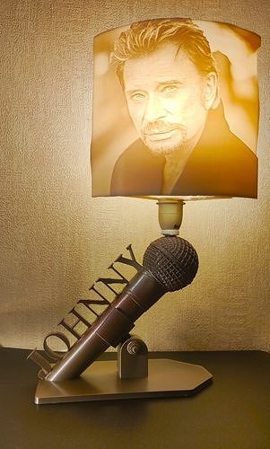 Johnny Hallyday lampe et litophane 3D print model