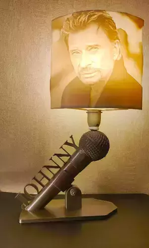 Johnny Hallyday lampe et litophane 3D print model