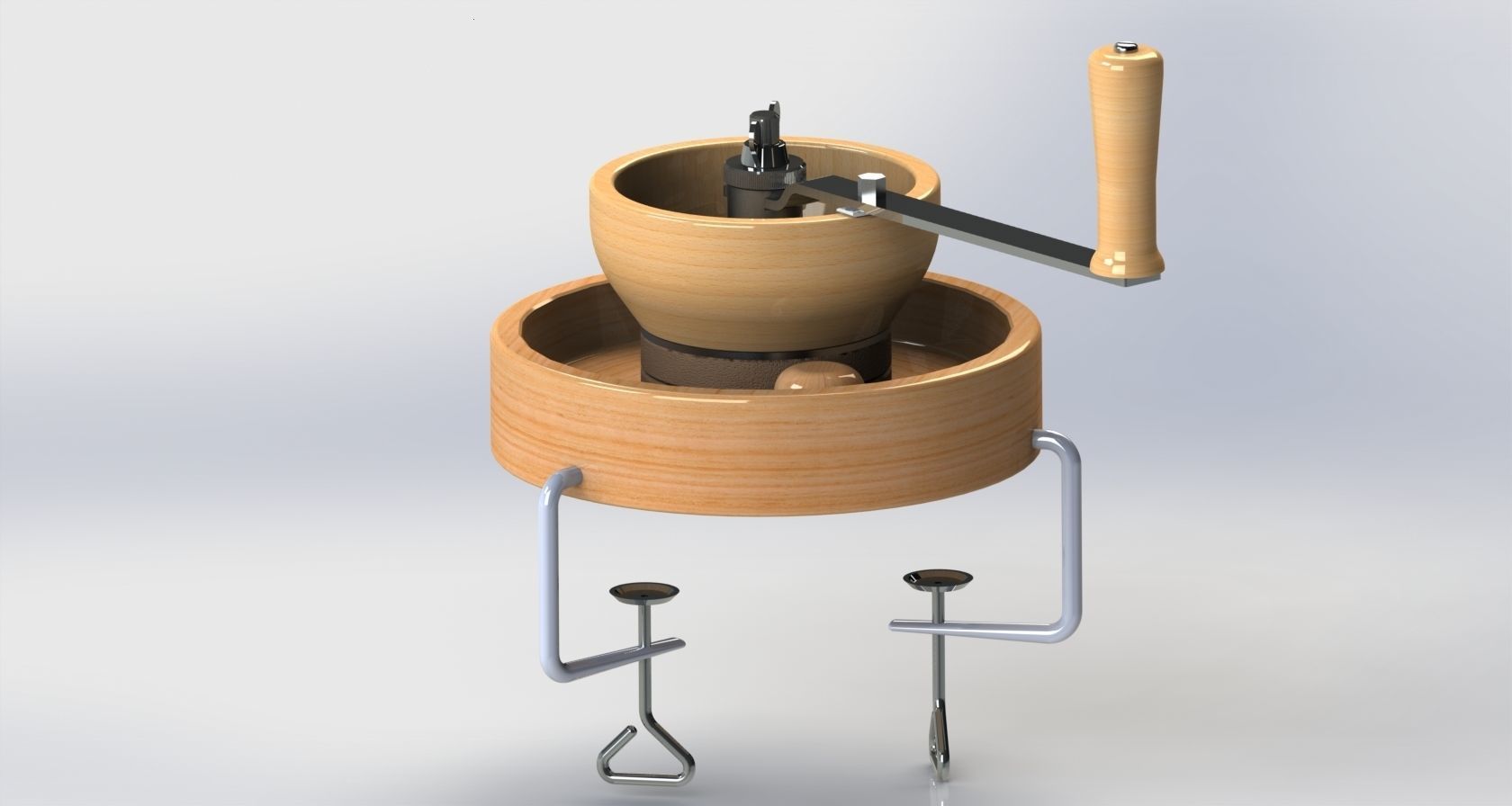 manual table mill 3D model_2