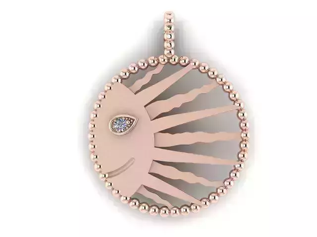Smiley Sun Necklace 3D print model