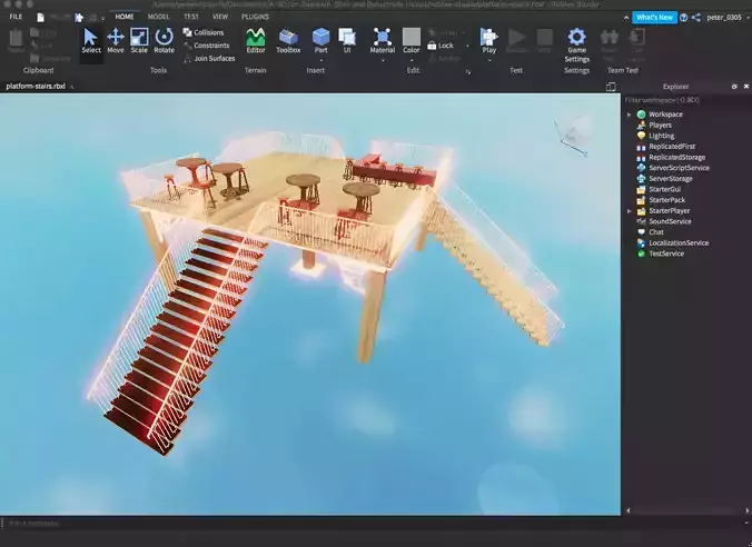 Platform with Four Stairs