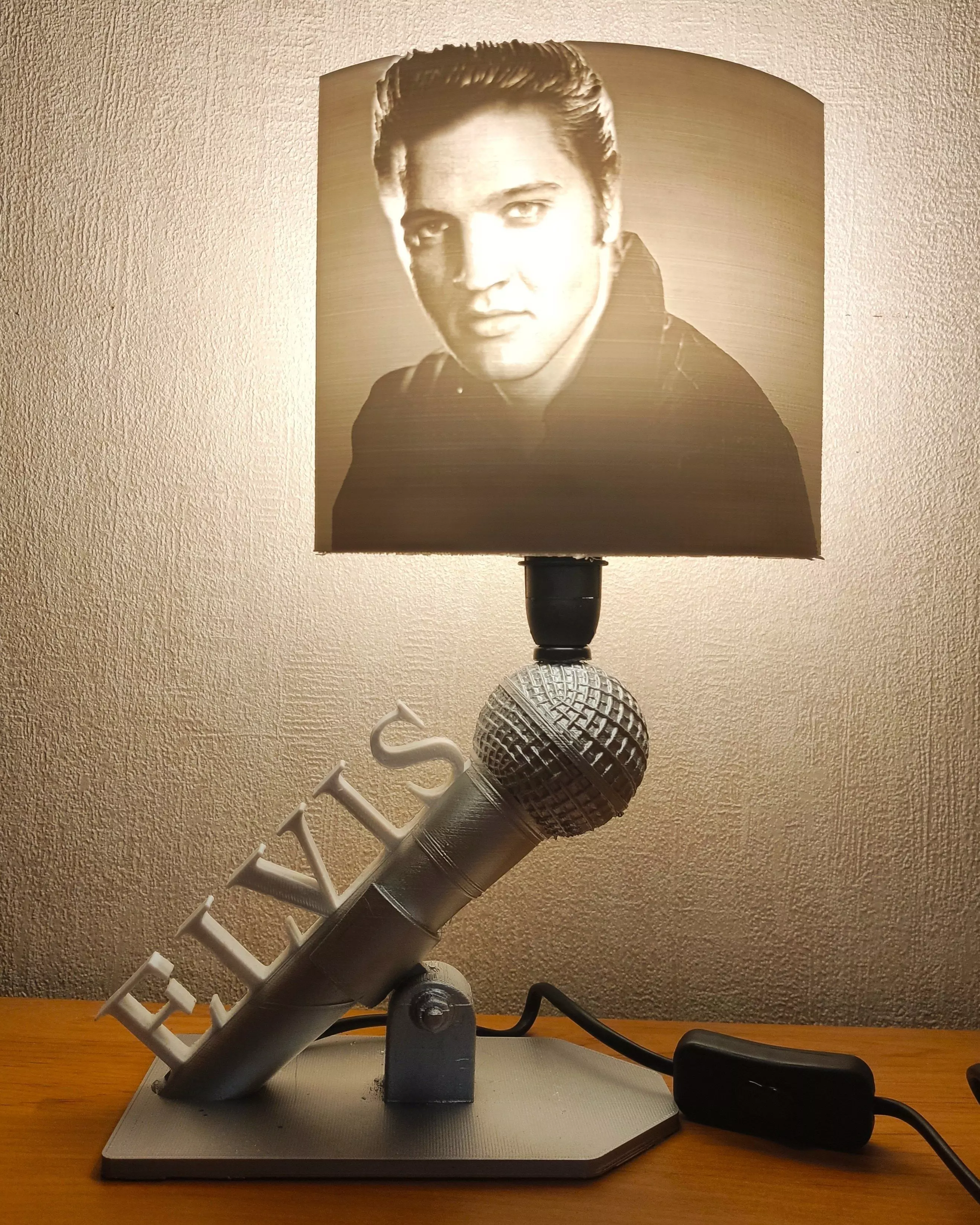 Lampe Elvis Presley pied et litophane 3D print model_0