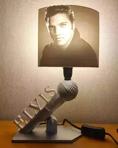 Lampe Elvis Presley pied et litophane