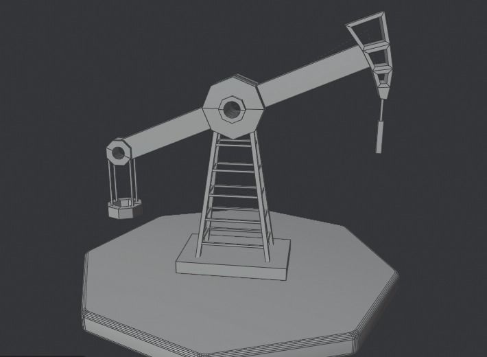 Cartoon Oil Pump Jack Low-poly 3D model_20