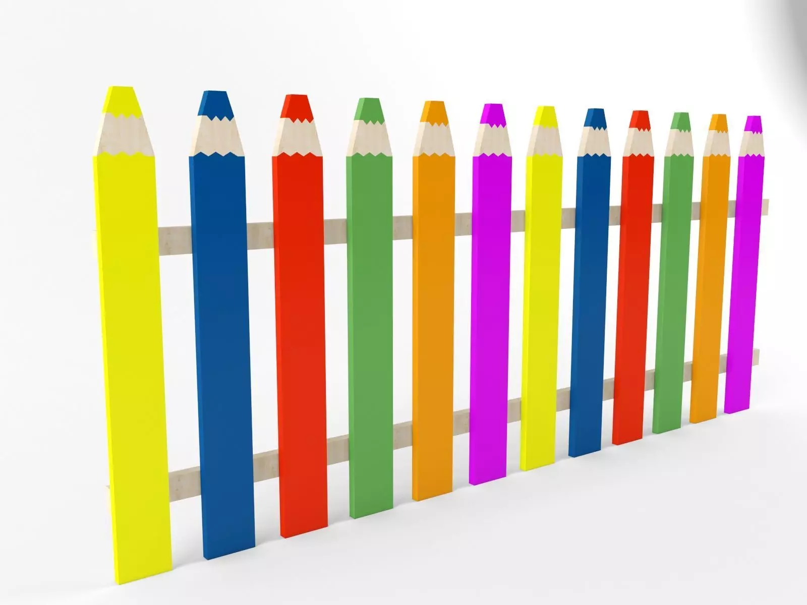 Fence pencils 3D model_0