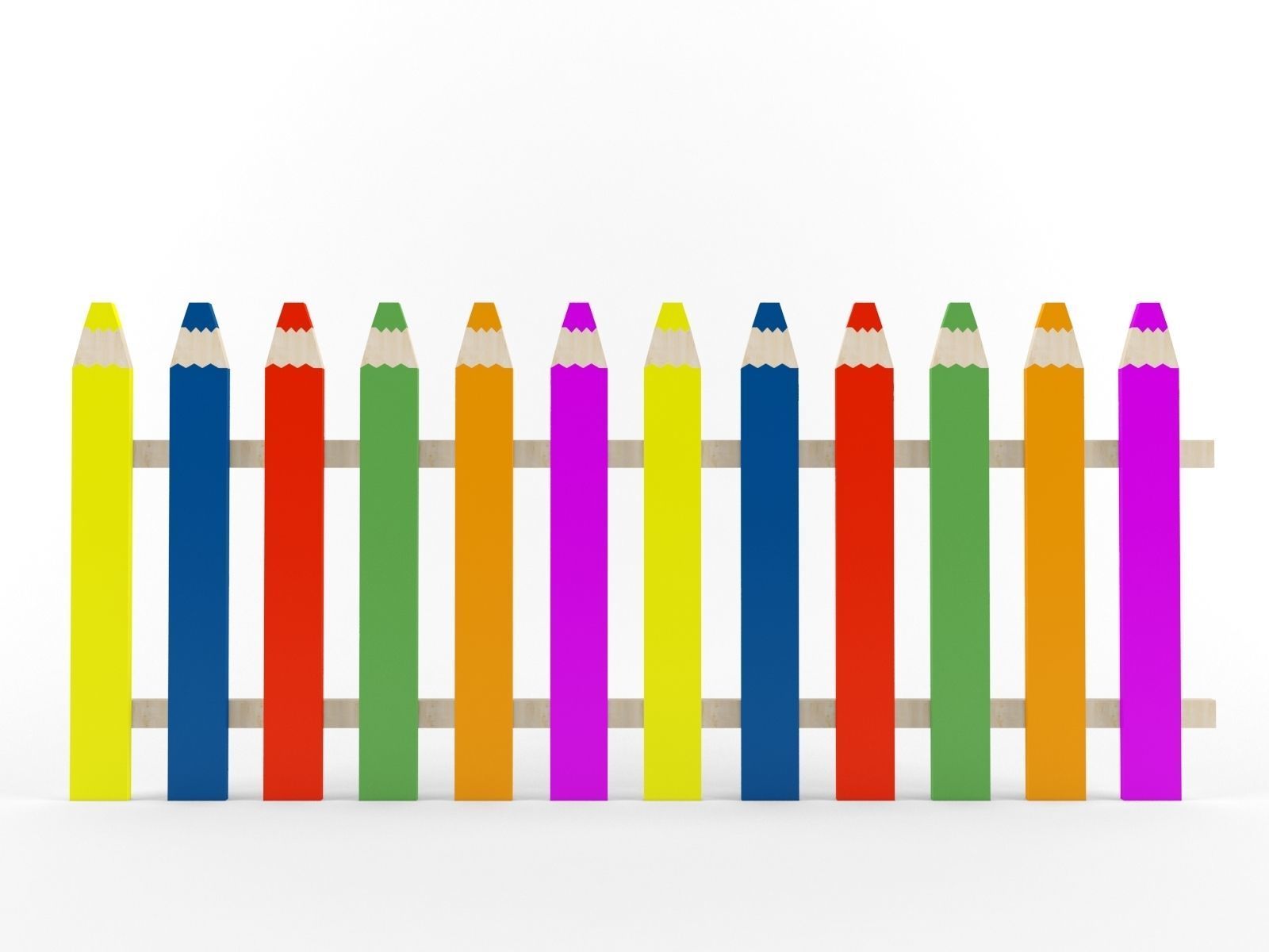 Fence pencils 3D model_1