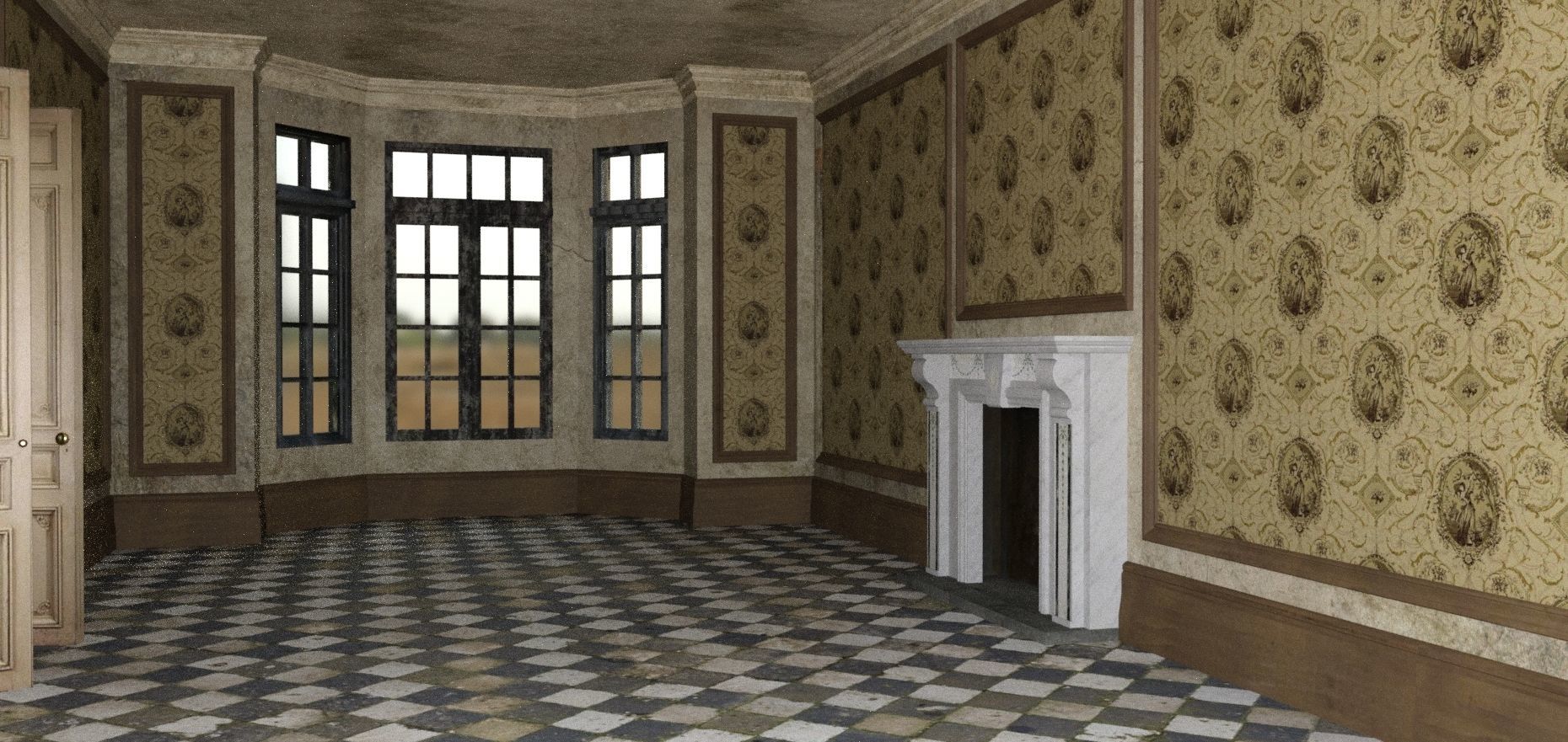 Abandoned Mansion  3D model_2