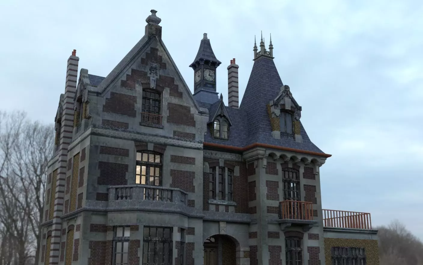 Abandoned Mansion  3D model_0