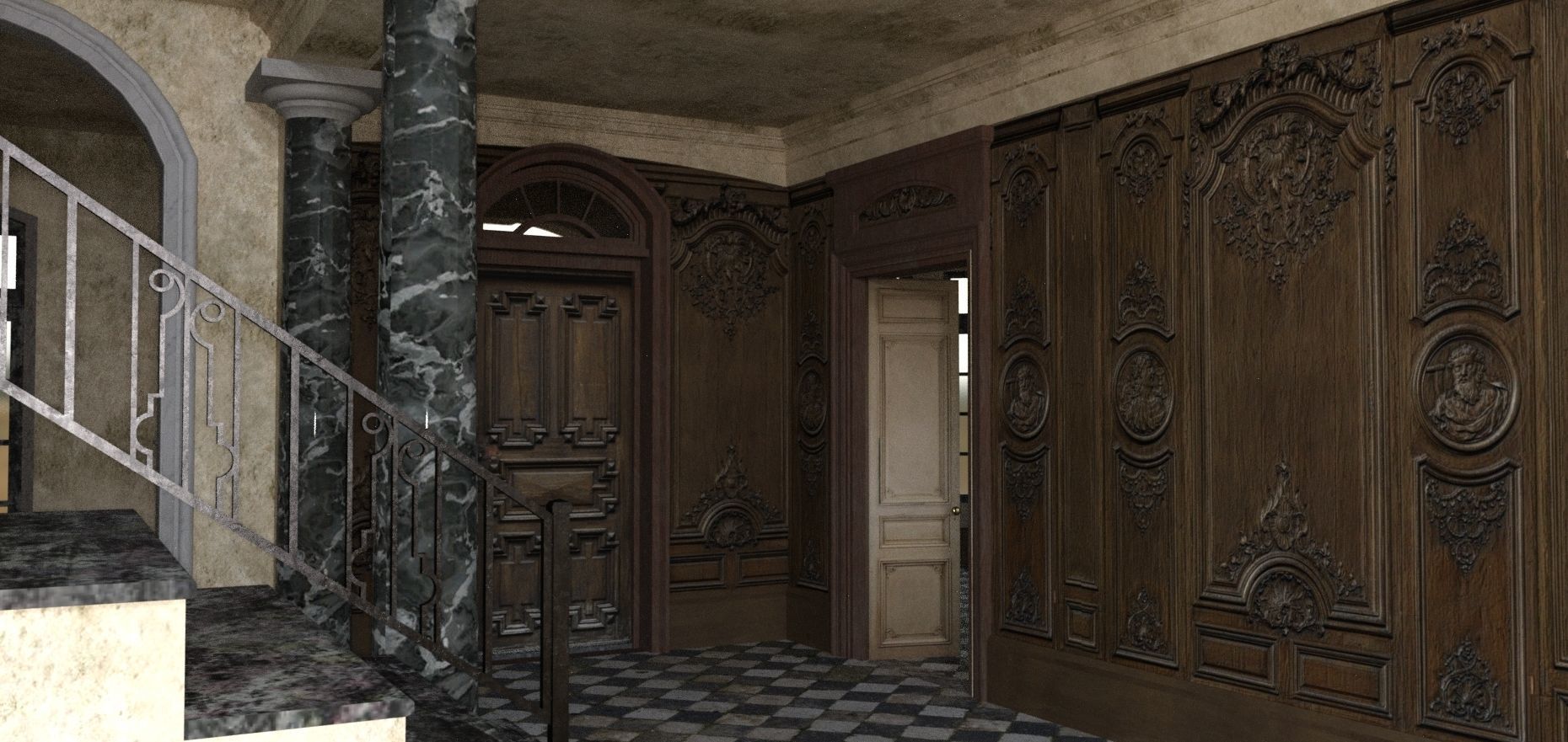 Abandoned Mansion  3D model_3