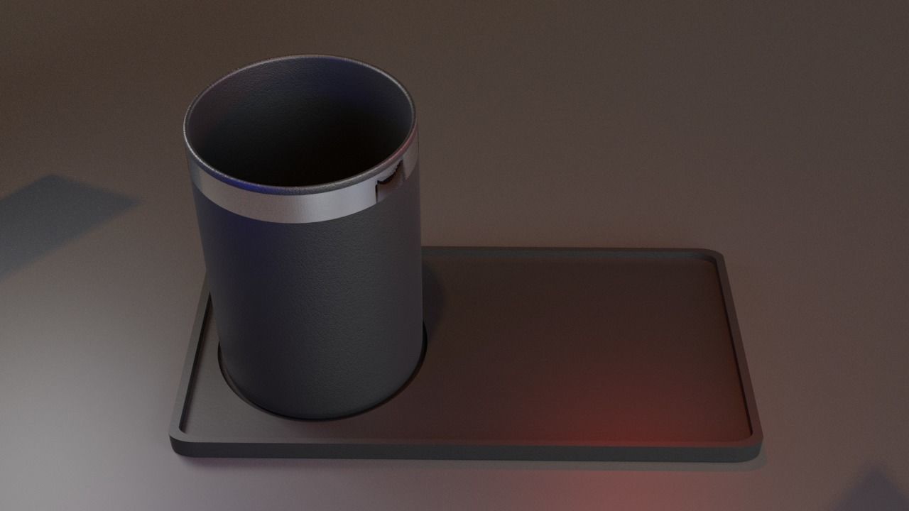 Cup set toilet paper dispenser 3D model_1