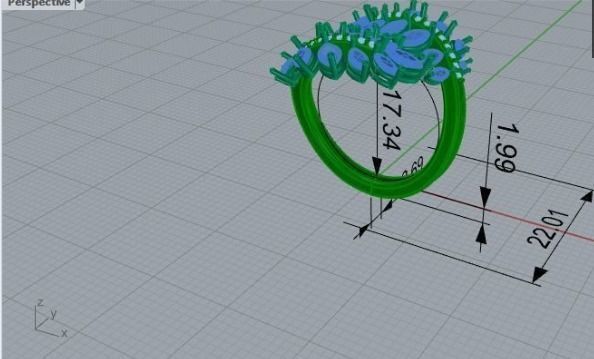 marquise ring 61 3D print model_2