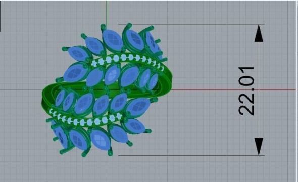 marquise ring 61 3D print model_1