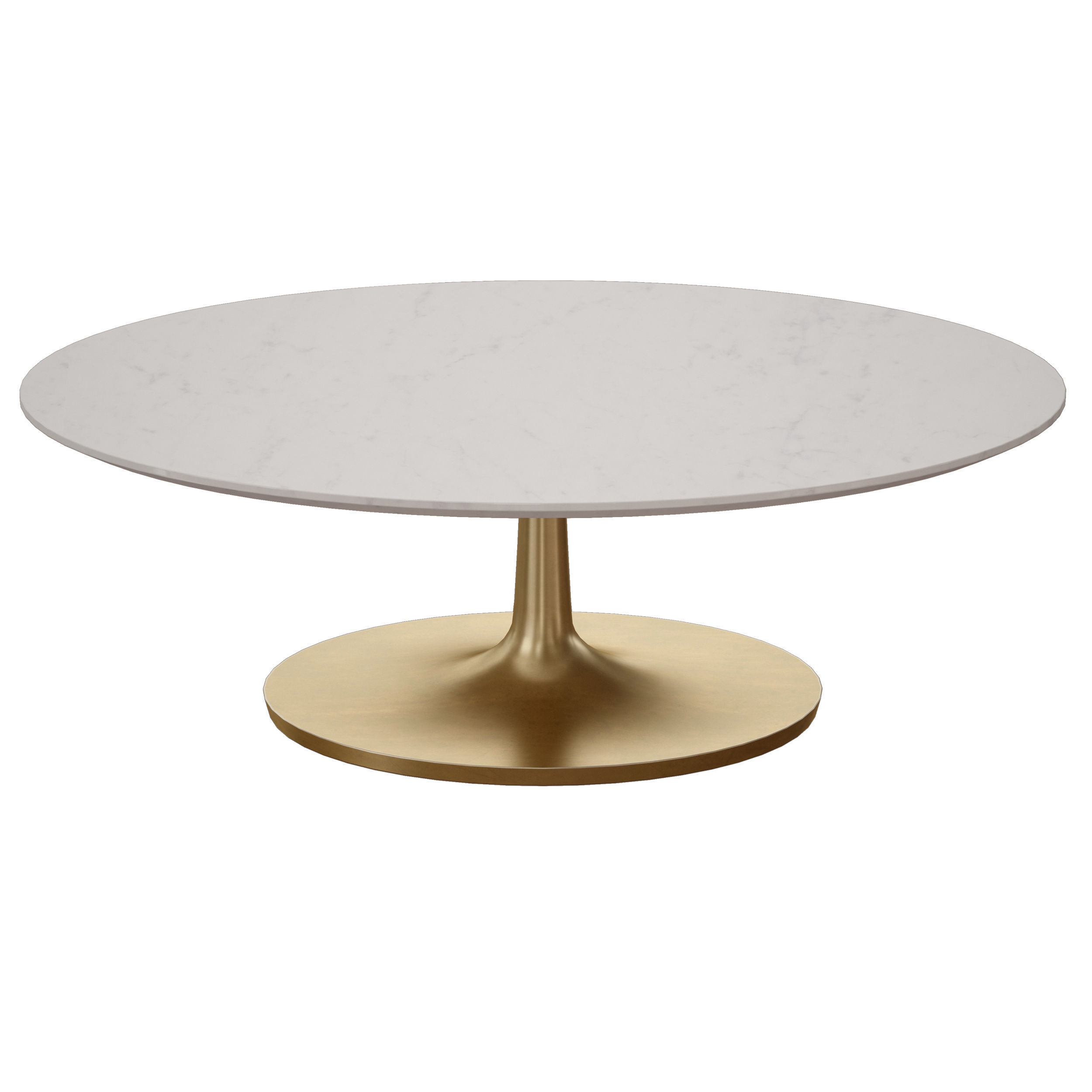 Nero White Marble Oval Coffee Table Crate and Barrel 3D model_3