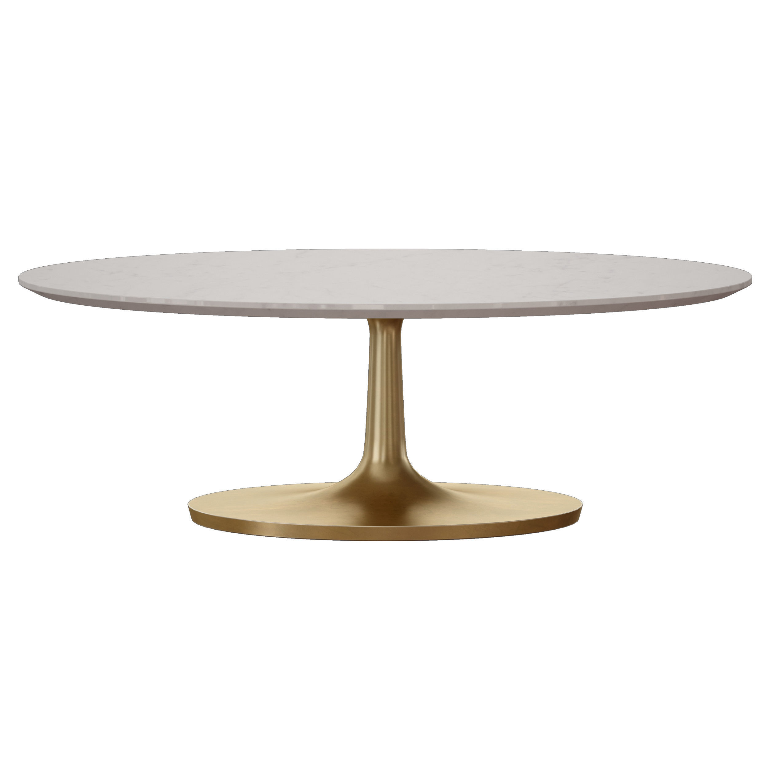 Nero White Marble Oval Coffee Table Crate and Barrel 3D model_2