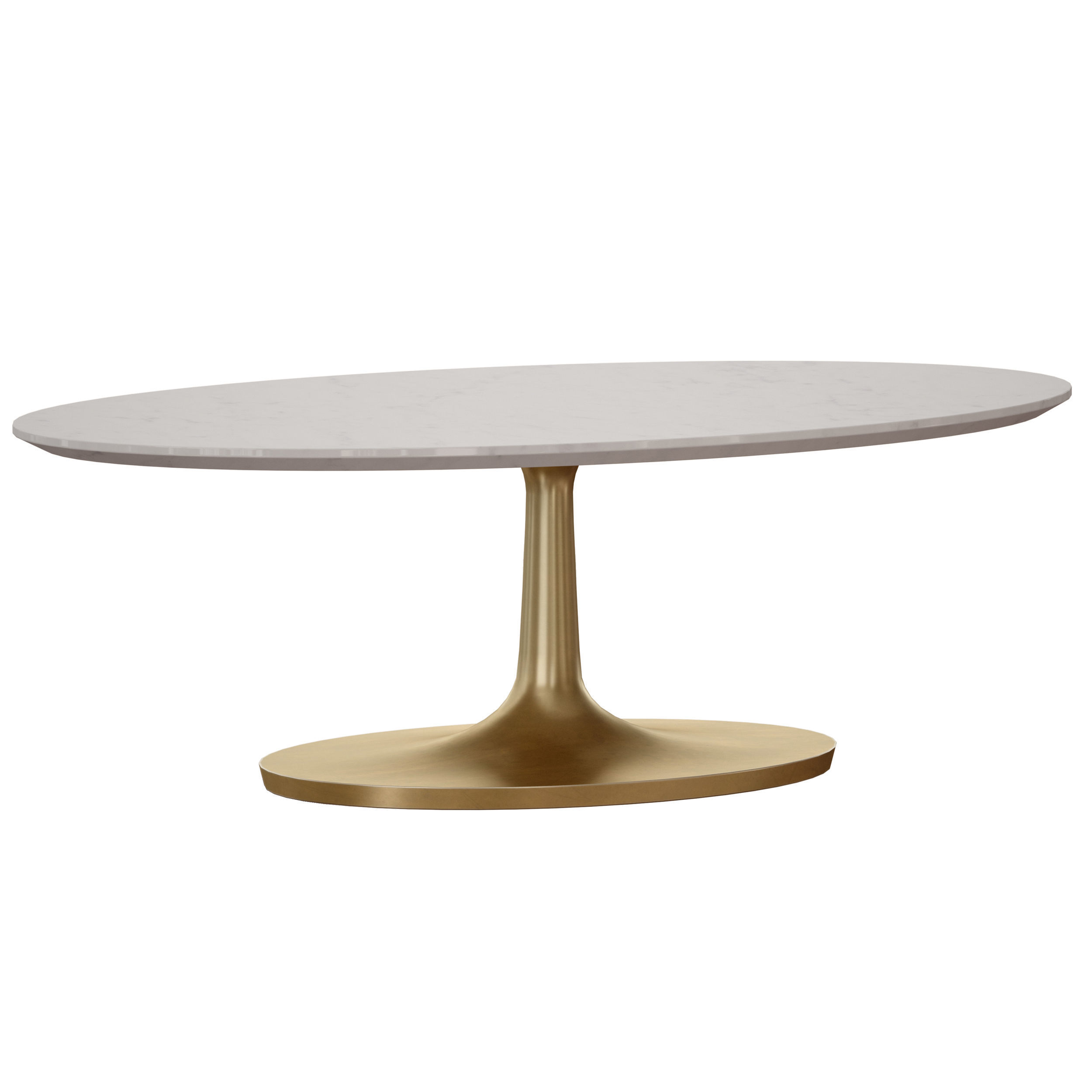 Nero White Marble Oval Coffee Table Crate and Barrel 3D model_1