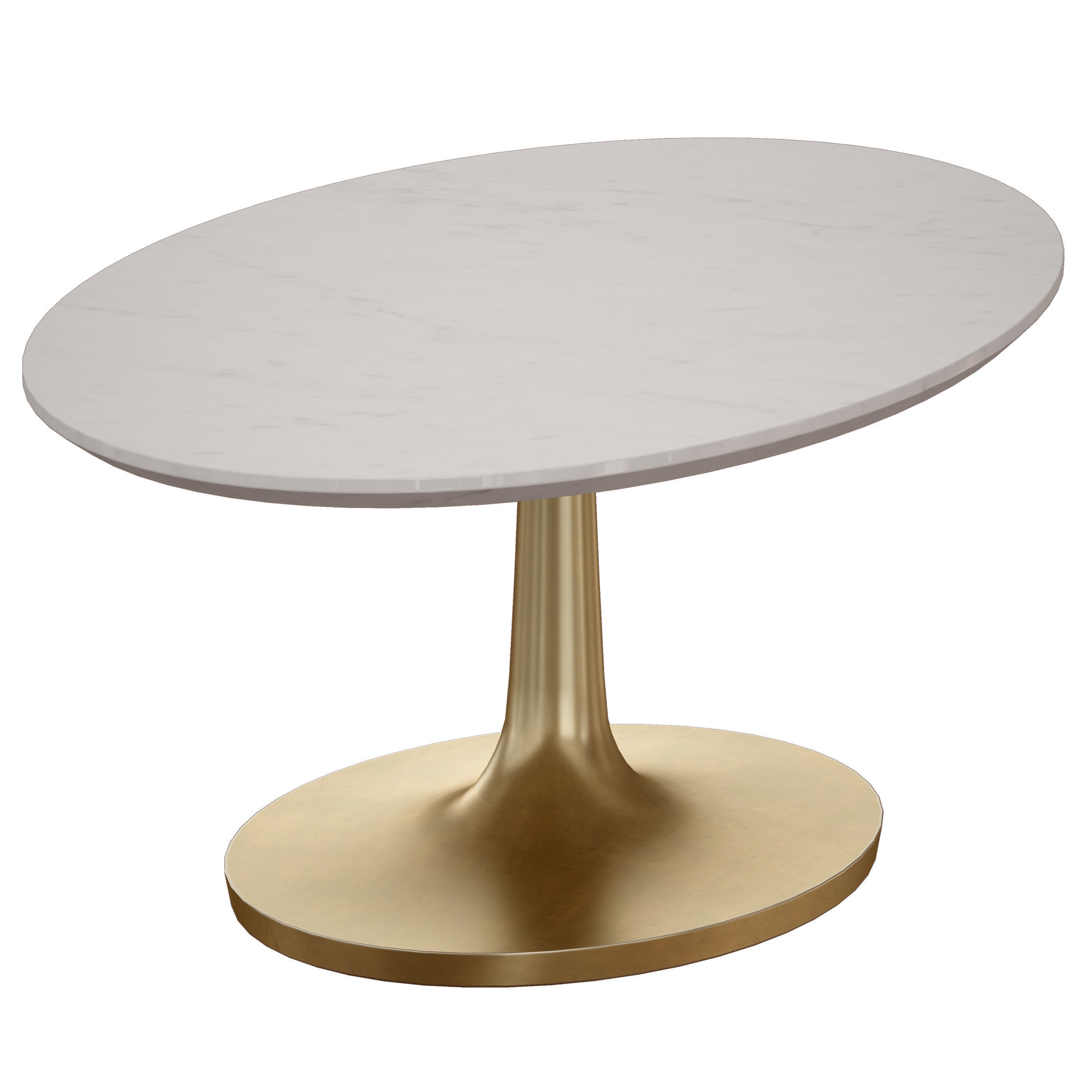 Nero White Marble Oval Coffee Table Crate and Barrel 3D model_10