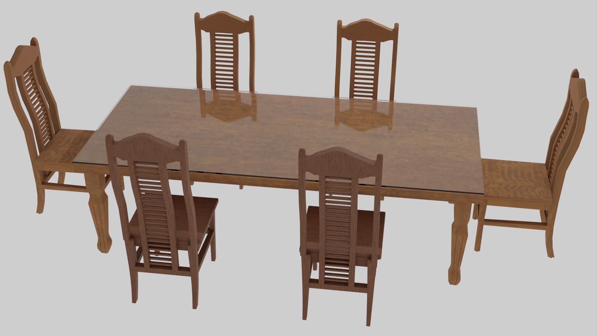 DINING TABLE MADE IN TEAK WOOD Free 3D model_2