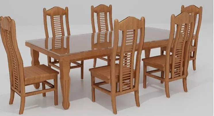 DINING TABLE MADE IN TEAK WOOD Free 3D model_0