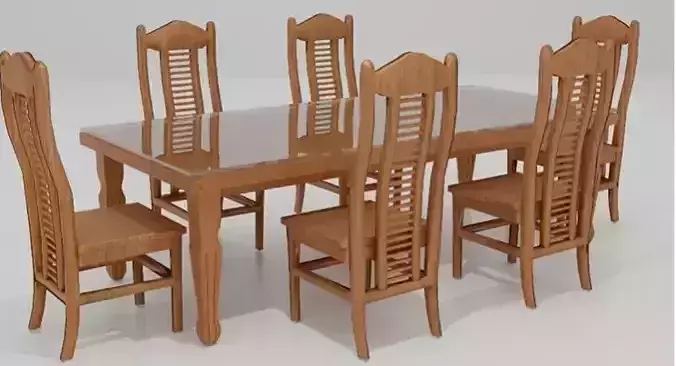  DINING TABLE MADE IN TEAK WOOD Free 3D model