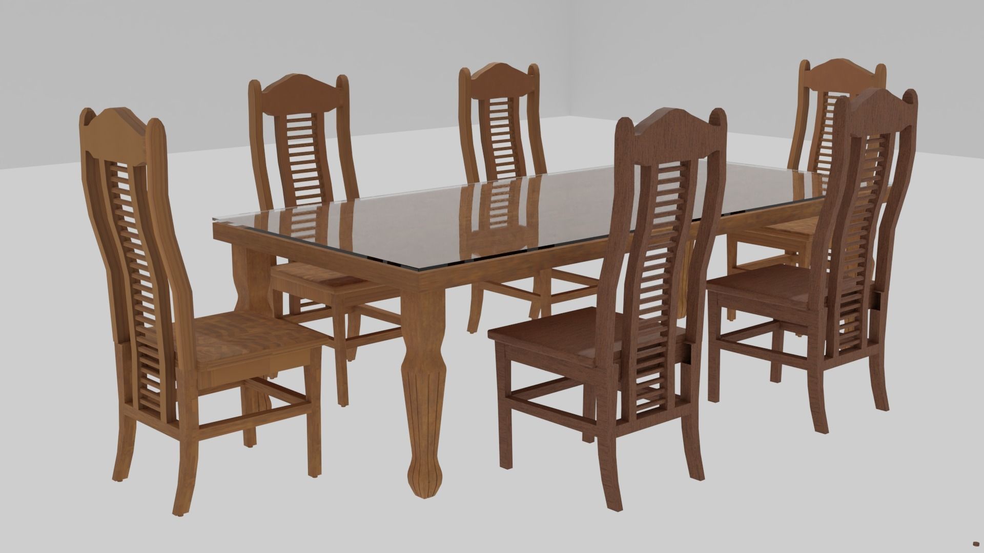 DINING TABLE MADE IN TEAK WOOD Free 3D model_3