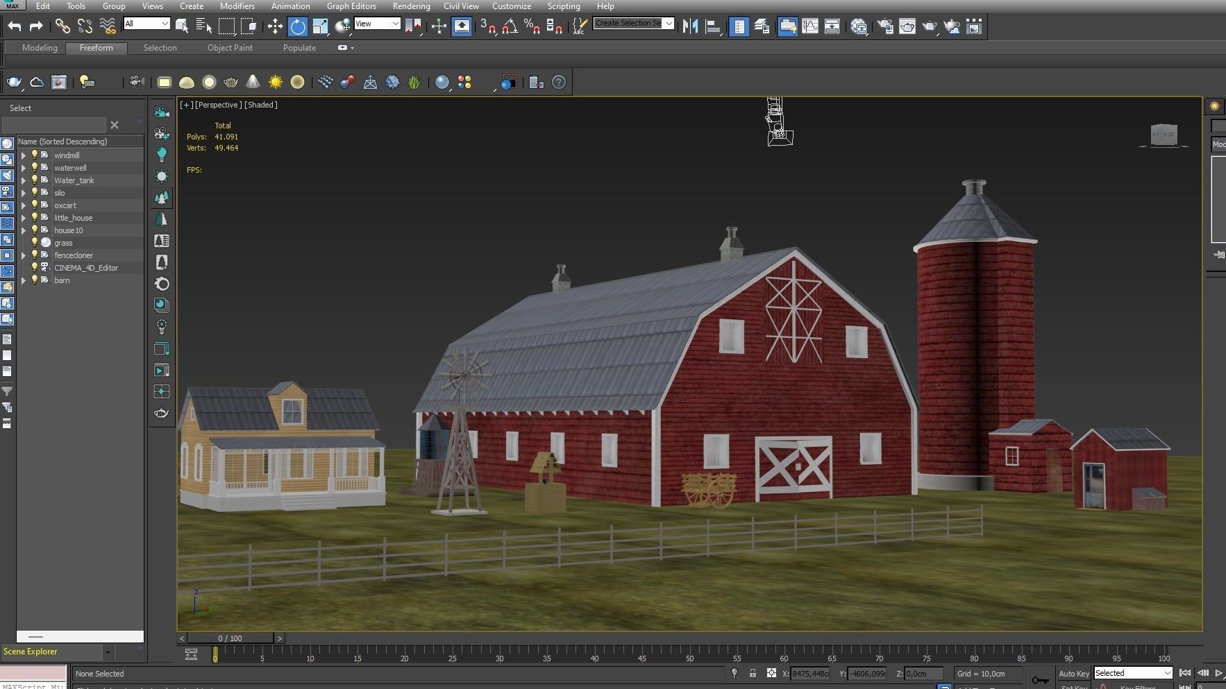 Farm Scene Low-poly 3D model_25