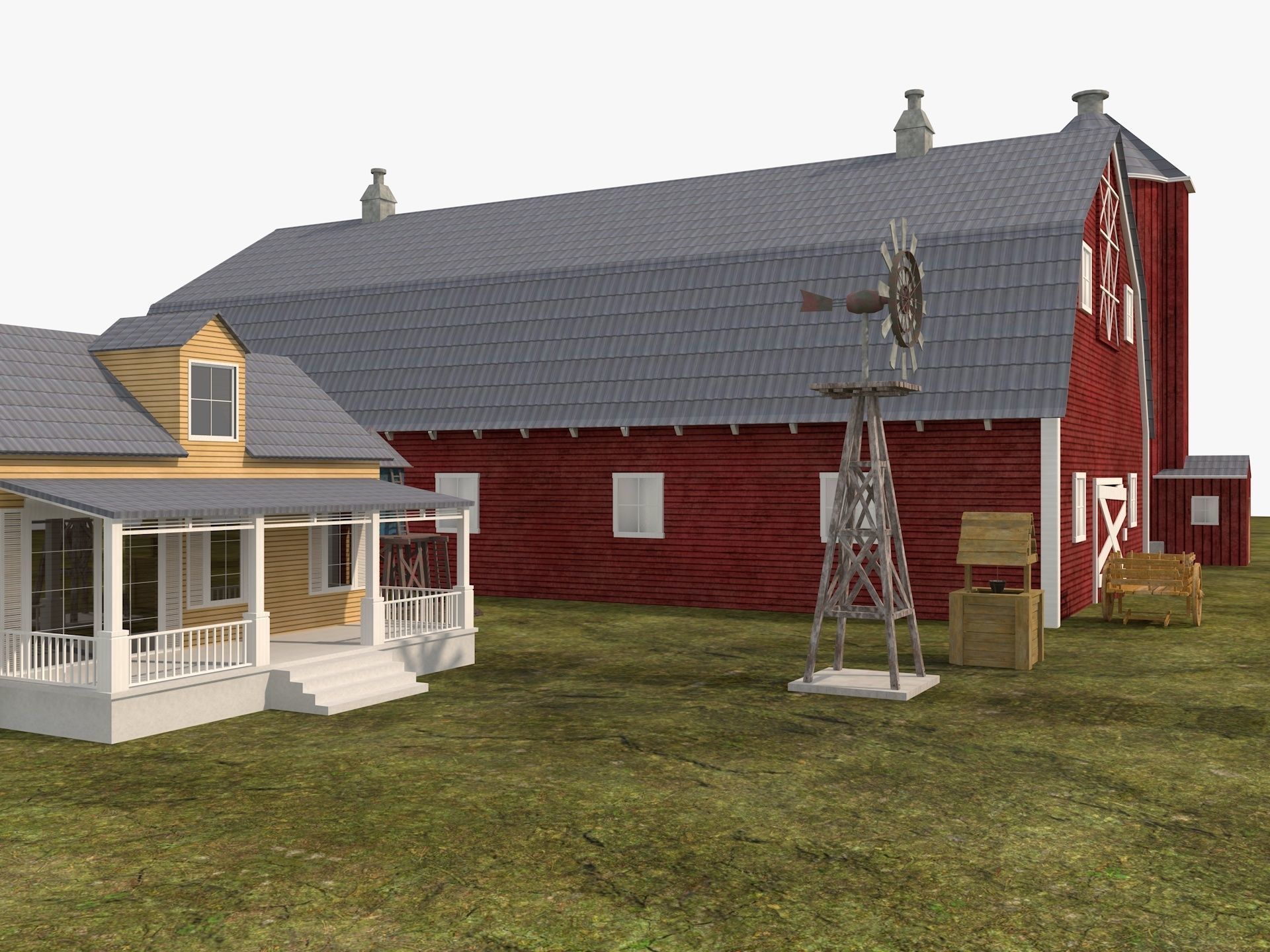 Farm Scene Low-poly 3D model_4