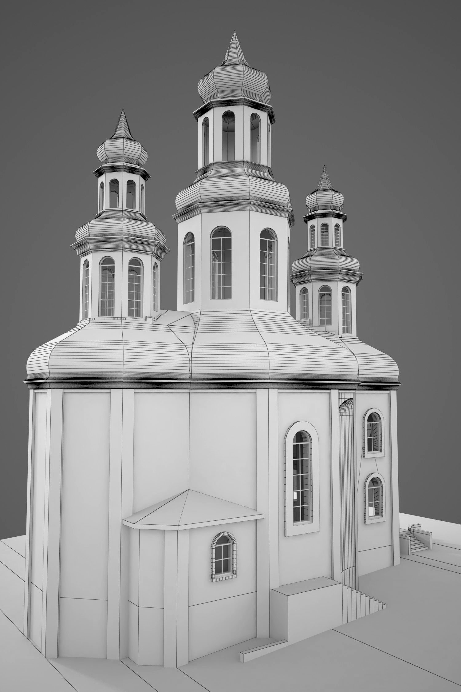 Church Temple Cathedral Kirk 3D model_1