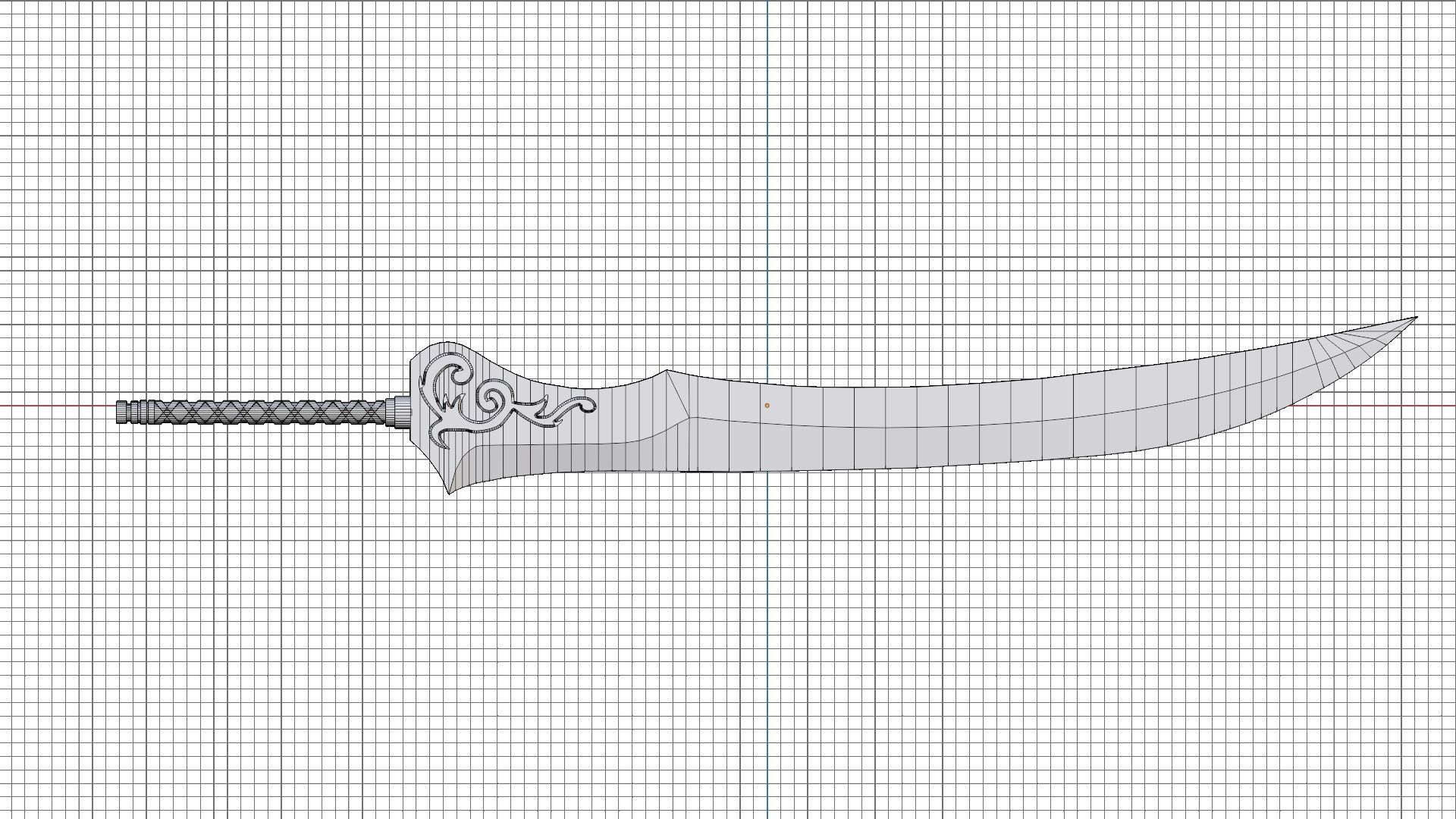 Auron sword FINAL FANTASY 3D model_1