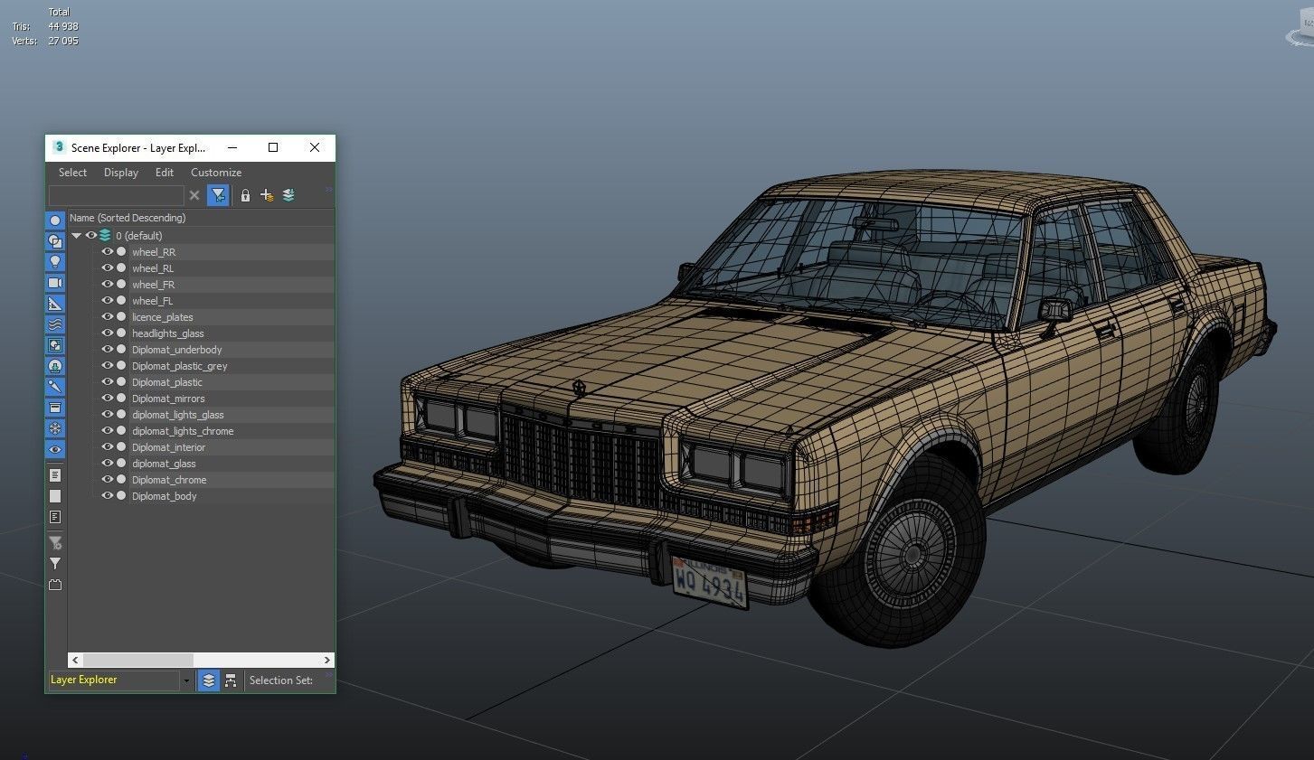 Dodge Diplomat 1980 Low-poly 3D model_21
