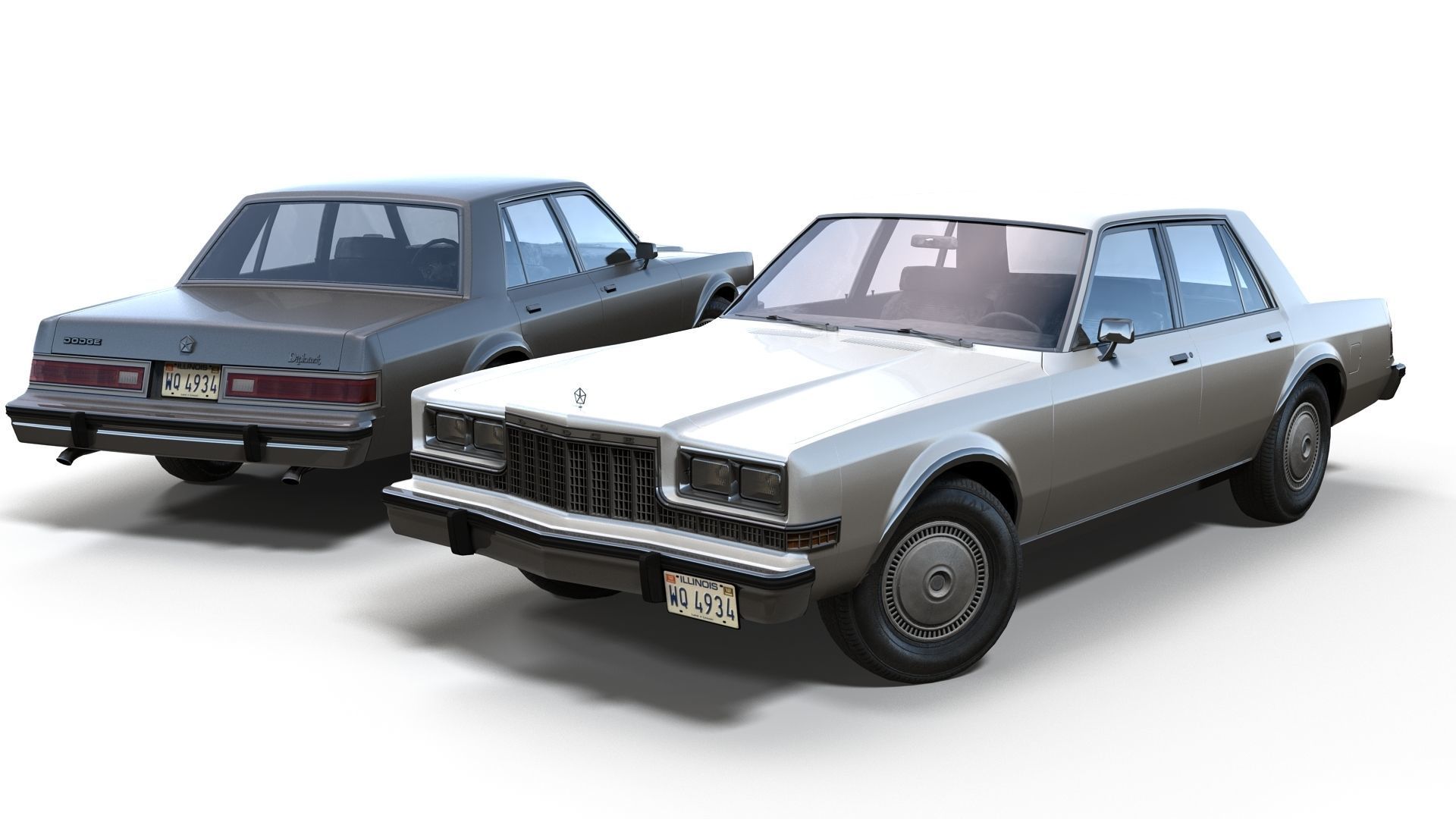 Dodge Diplomat 1980 Low-poly 3D model_6