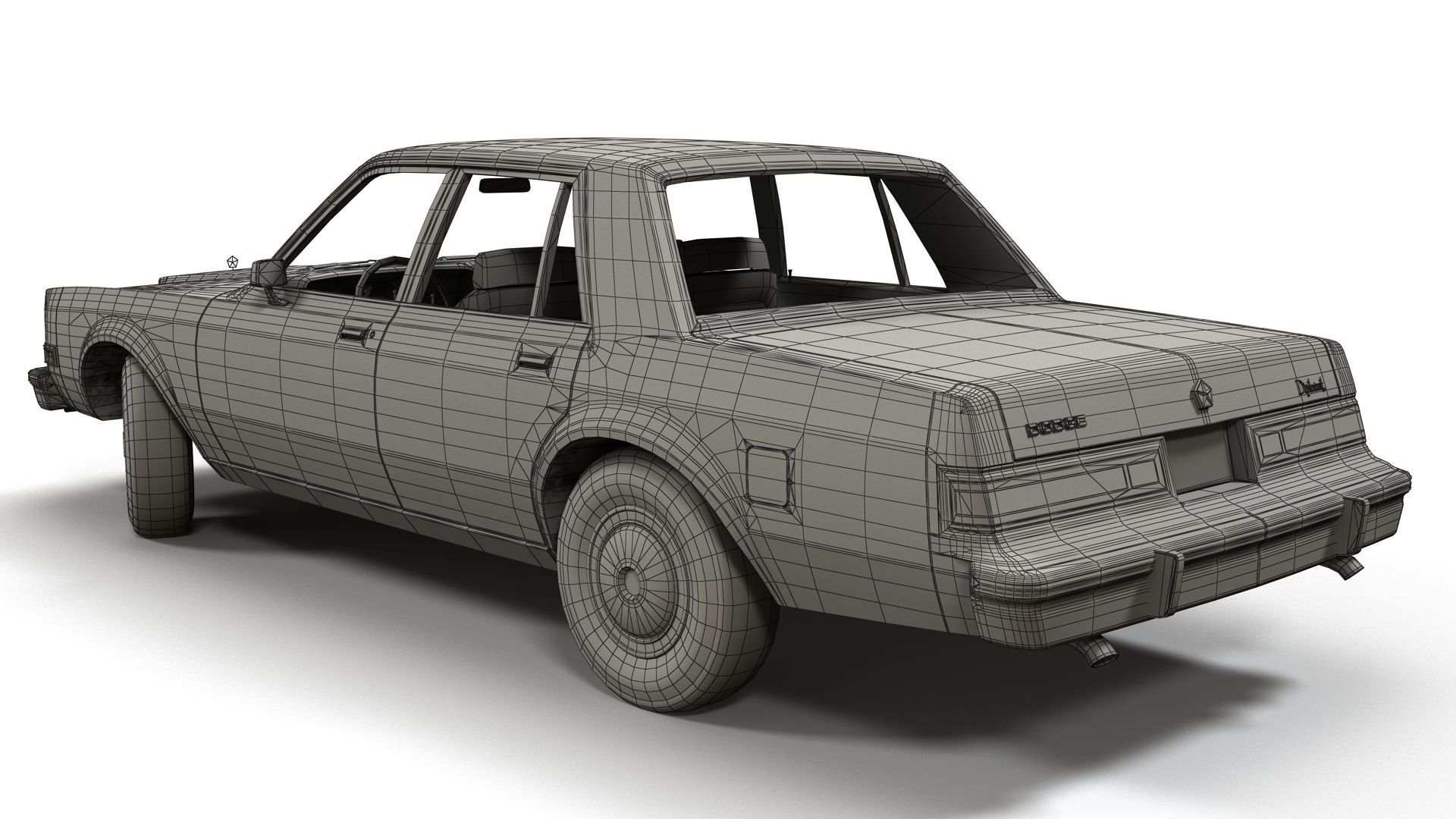 Dodge Diplomat 1980 Low-poly 3D model_9