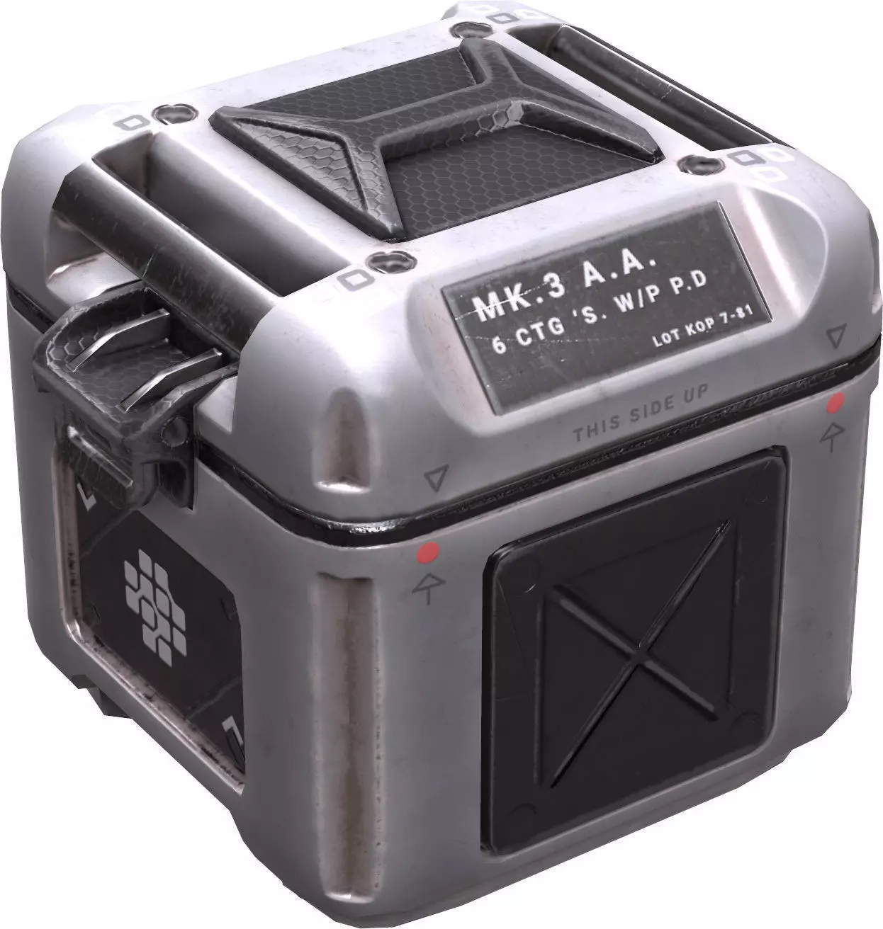 Sci Fi PBR Crate with Cover Game-ready Low-poly 3D model