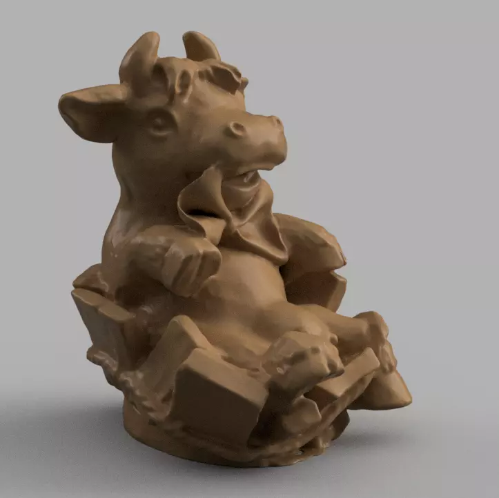 Vache dans un tonneau 3D print model