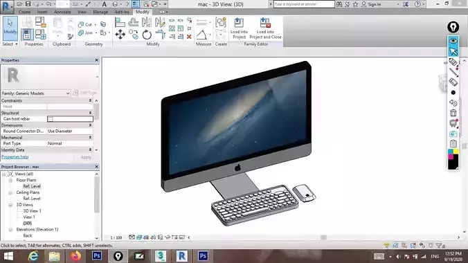 Apple computer and pc family for revit 2027 3D model