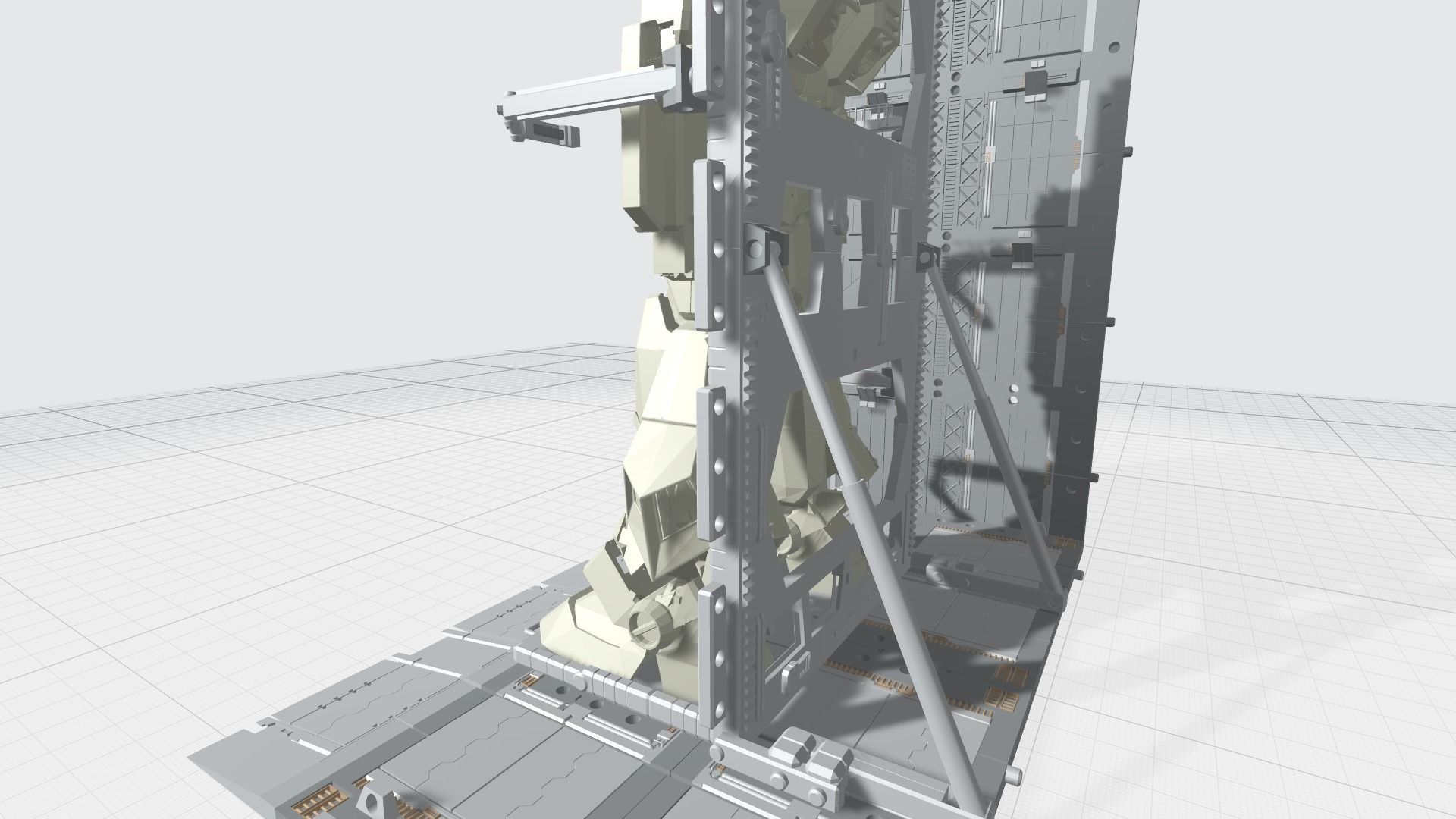 -MHB04F2 - Mecha Hangar Bay 04 Hangar Fixture for MG 3D print model_10
