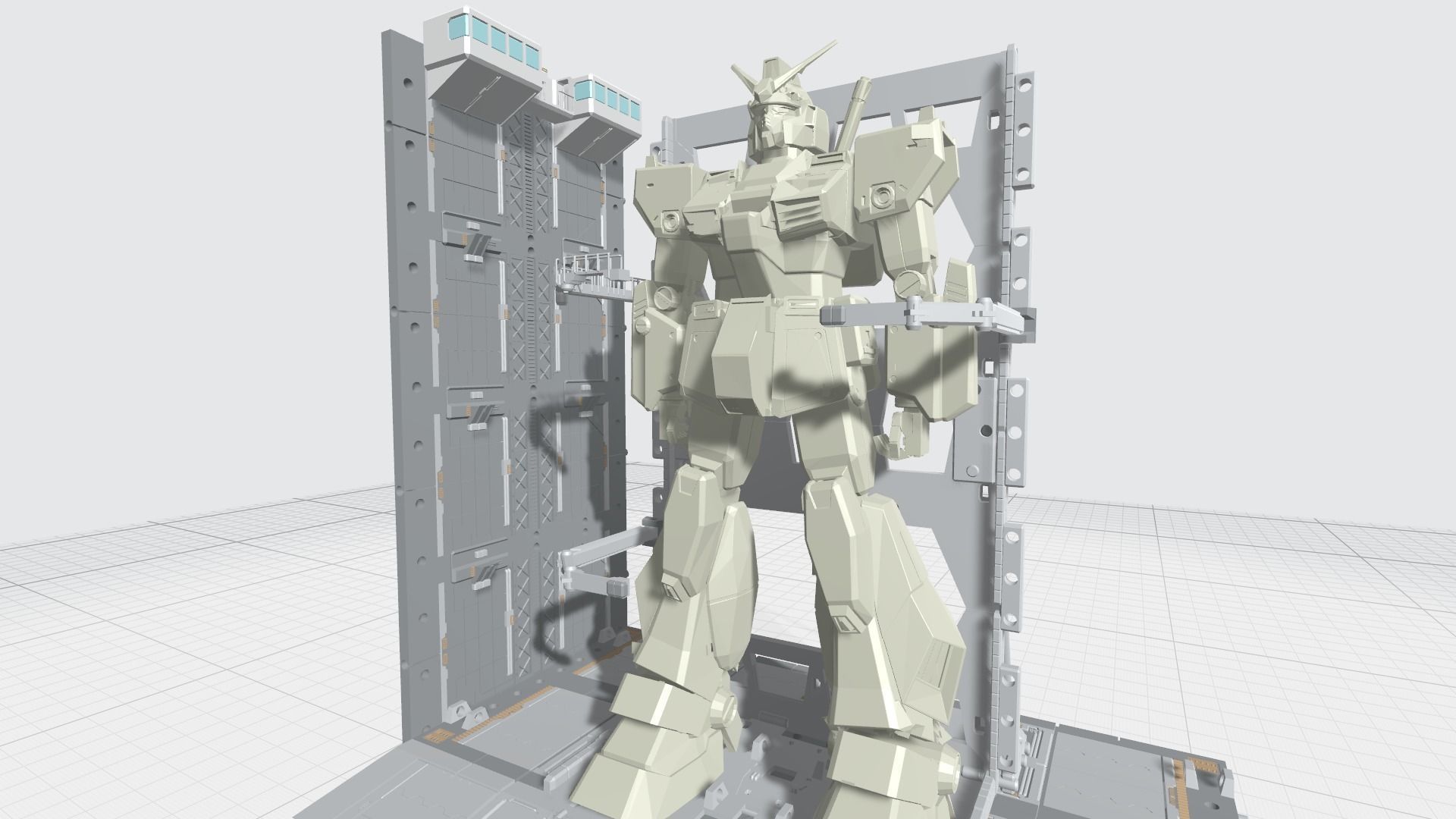 -MHB04F2 - Mecha Hangar Bay 04 Hangar Fixture for MG 3D print model_5