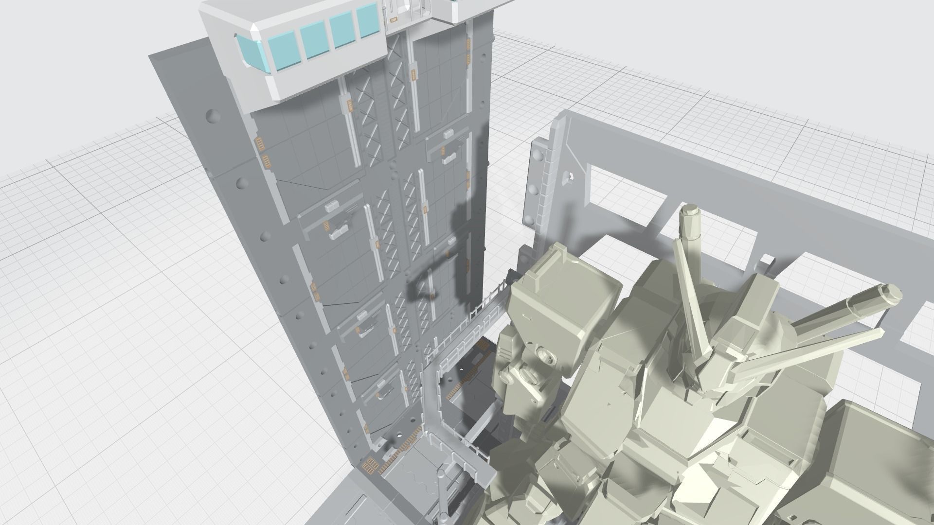 -MHB04F2 - Mecha Hangar Bay 04 Hangar Fixture for MG 3D print model_8