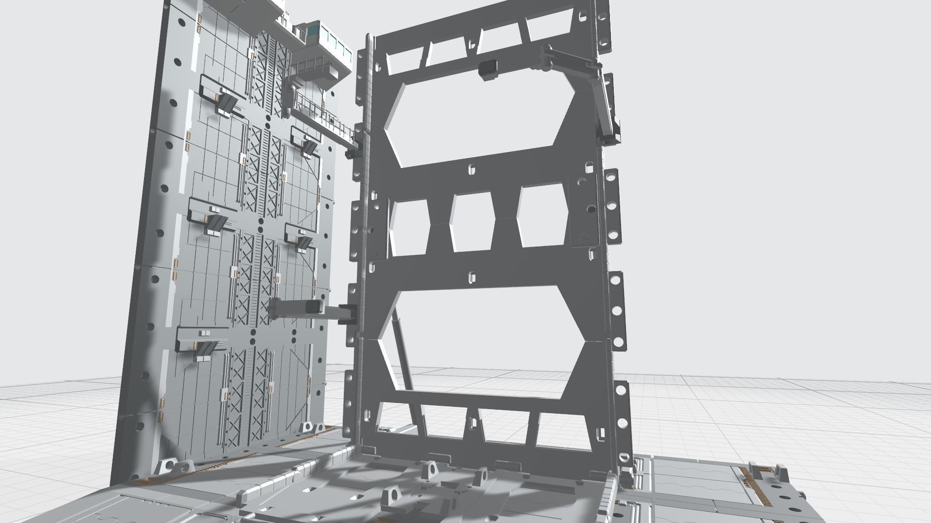 -MHB04F2 - Mecha Hangar Bay 04 Hangar Fixture for MG 3D print model_3