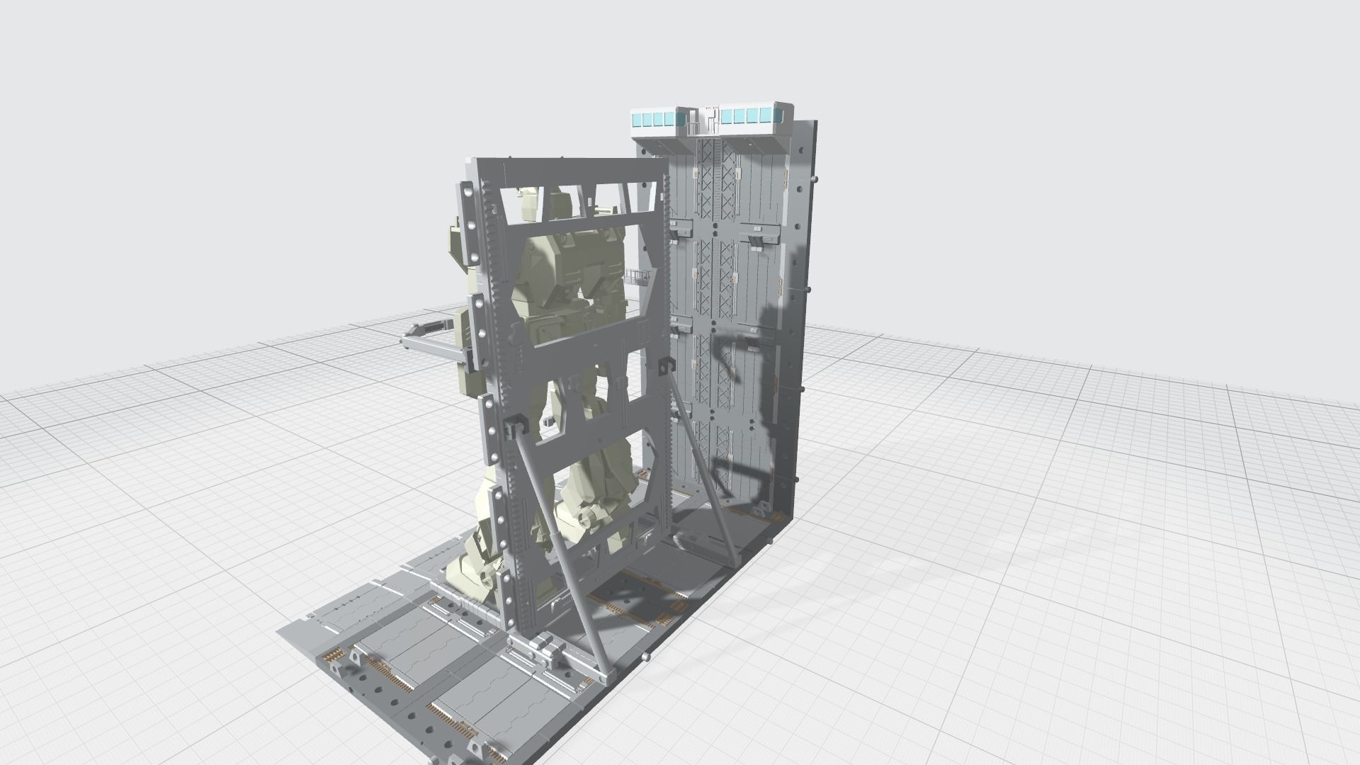 -MHB04F2 - Mecha Hangar Bay 04 Hangar Fixture for MG 3D print model_7