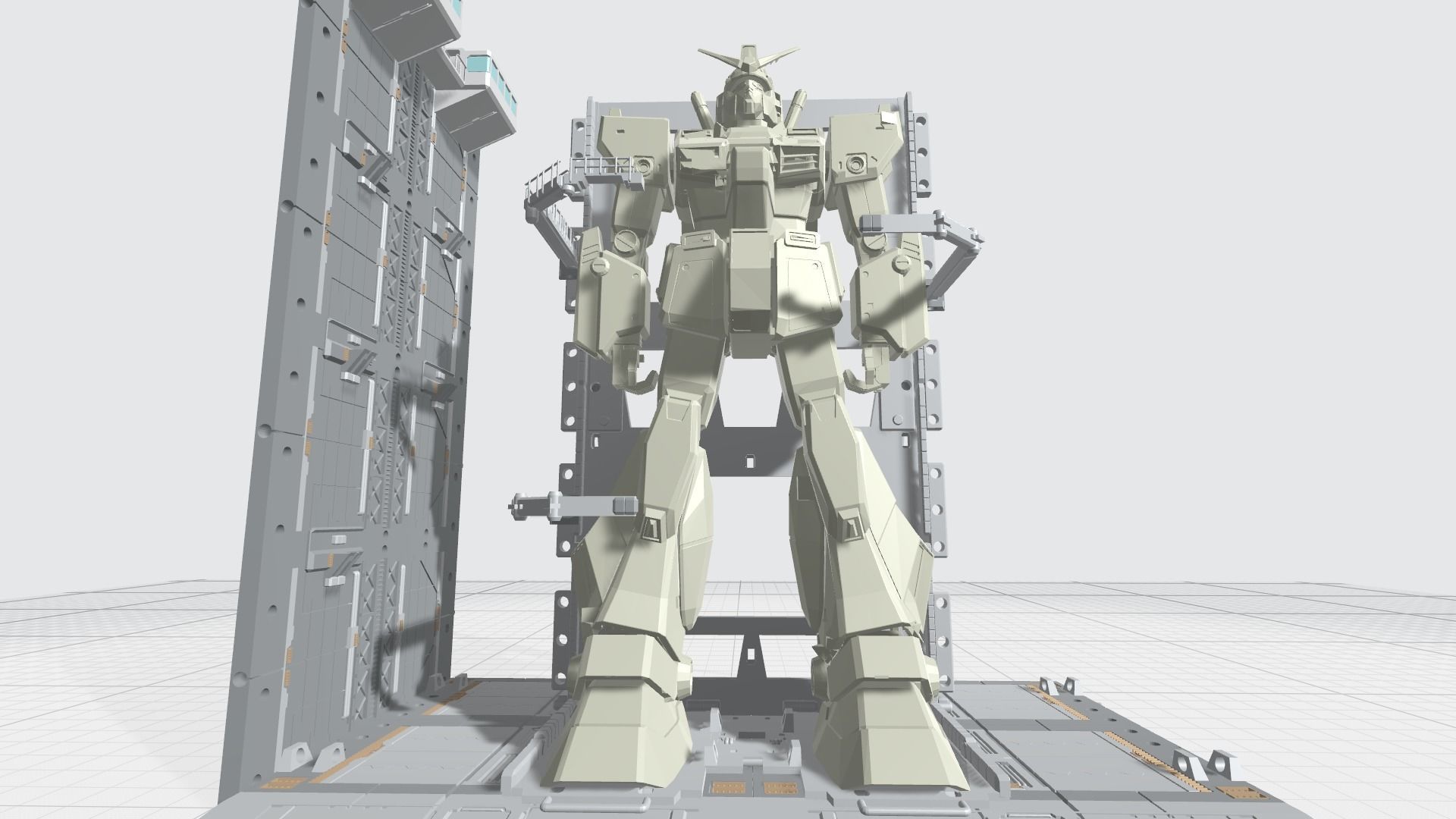 -MHB04F2 - Mecha Hangar Bay 04 Hangar Fixture for MG 3D print model_6