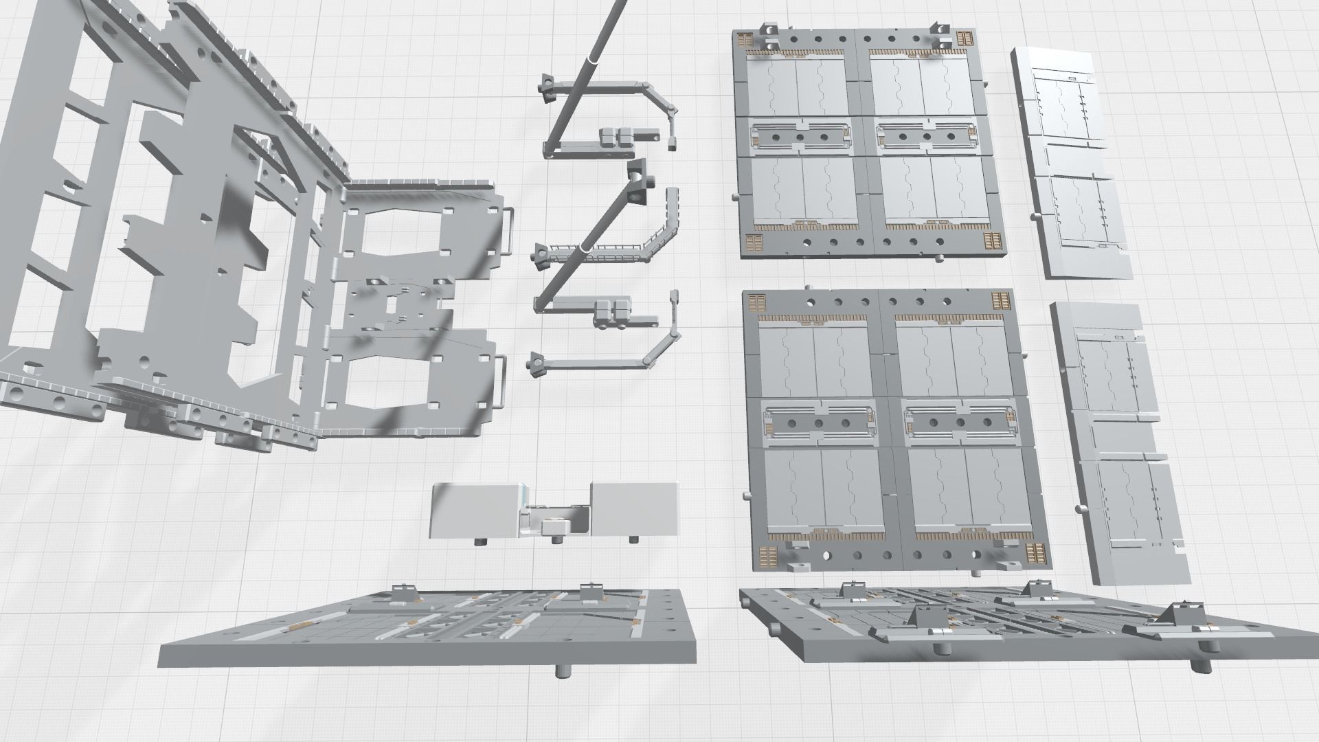 -MHB04F2 - Mecha Hangar Bay 04 Hangar Fixture for MG 3D print model_16