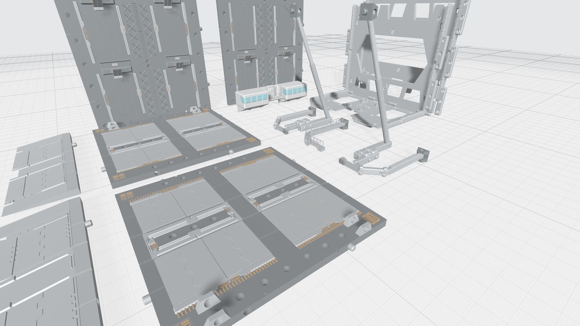 -MHB04F2 - Mecha Hangar Bay 04 Hangar Fixture for MG 3D print model_11